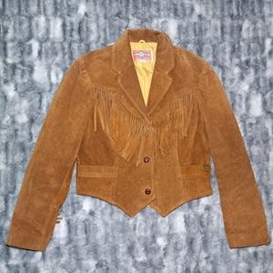 Vintage Ms Pioneer Fringe Suede Leather Jacket